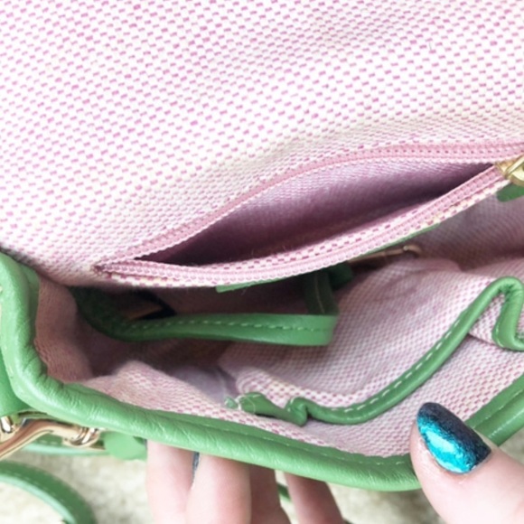 Dooney & Bourke Saddle Crossbody Leather Green Purse Handbag - Picture 9 of 15